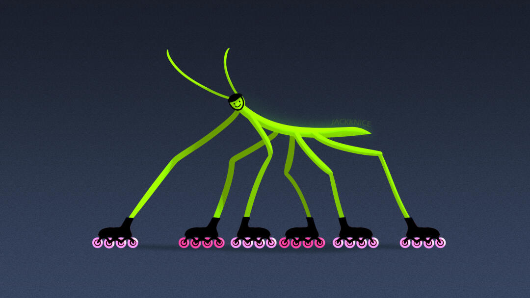 Olympic Character Design - Speed Skating Stick-bug